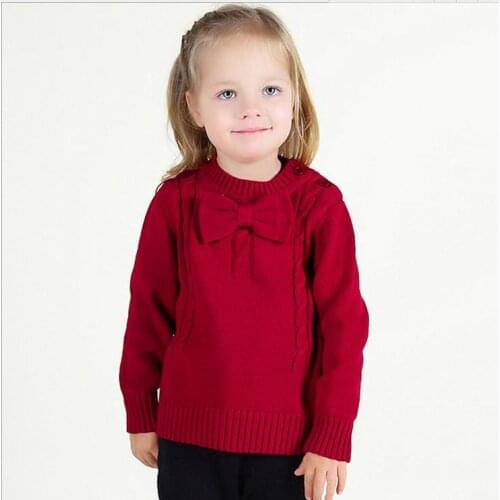 Infant baby girl sweater sueter infantil pullover for toddler kids girls knitted sweater elegant baby girl jumper with bow tie