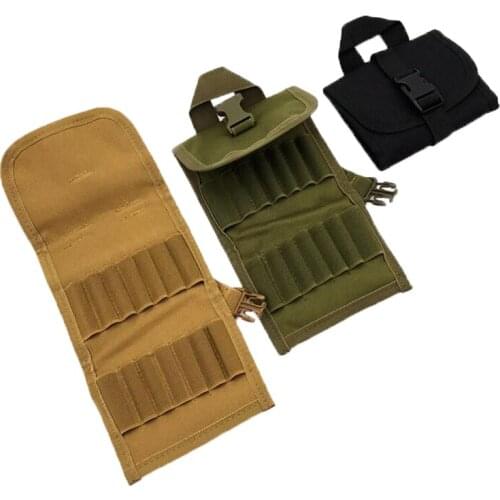 Tactical 12G Ammo Bullet Shell Shot Gun Holder Hunting 14 Round Shells Field Portable Cartridge Molle Magazine Pouch Accessories