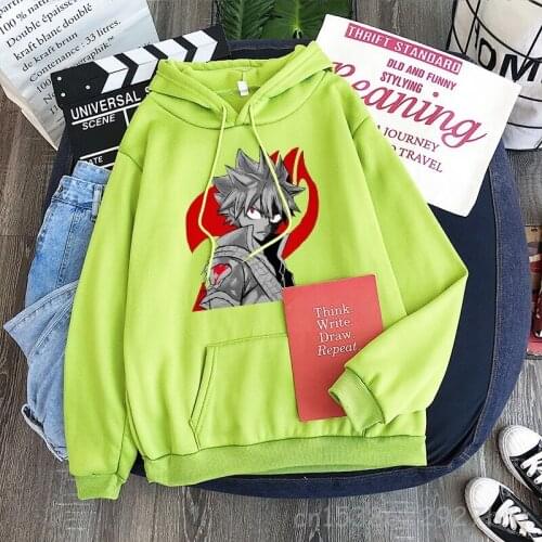 Fairy Tail Hoodies Janpanese Anime Natsu Manga Hooded Sweatshirts Women Men Oversized Unisex Harajuku Cartoon Hoodies
