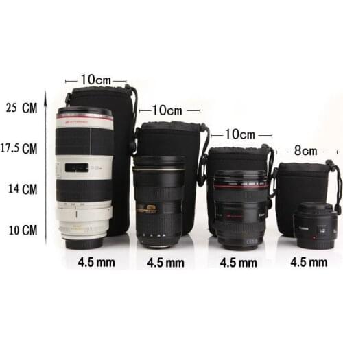 Universal Matin NeopreneWaterproof Soft Video Camera Lens Pouch Bag Case Full Size S M L XL For Canon Nikon Sony Black Wholesale