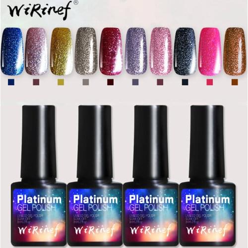 WiRinef 8ml Bling Color Platinum Nail Gel UV Gel Nail Polish Color Semi Permanent Nail Primer Gel Nail Varnish Lacquer