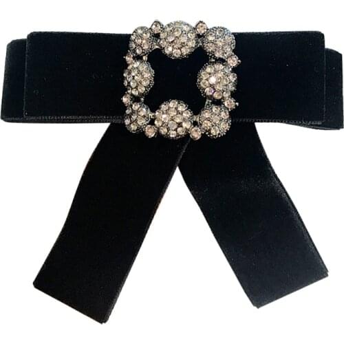 I-Remiel Korean Luxury Bow Brooch Velvet Bows Tie Necktie Pins and Brooches Decorative Pin Dresses Shirt Collar Accessorie Girl