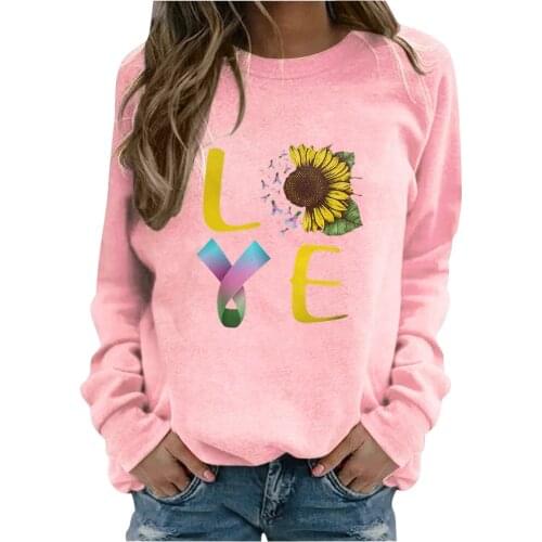 Women Fashion Print Round Neck Long Sleeve Hoodies Sweatshirts Harajuku Vintage Pullover Clothes Moletom Sudaderas Mujer
