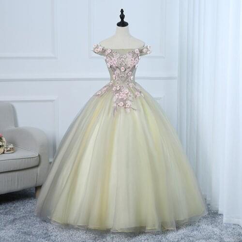 Vestidos 2021 Off The Shoulder Quinceanera Dresses Party Prom Ball Gown Floral Print Quinceanera Dress Robe De Bal Customize