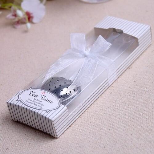 100pcs/lot wedding gift and giveaways--TeaTime Heart Tea Infuser Favor in Teatime Gift Box lin2880
