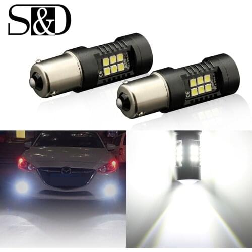 2Pcs PY21W Led Bulb 1156 BAU15S 21 3030SMD Auto Lights Bulbs Parking Lamp Brake Car Turn Signal Light Yellow Amber Red White