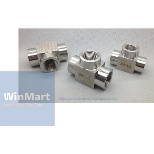 304 Stainless Steel 1/2" Female Tee 3 Way Pipe Fitting Water Gas Oil