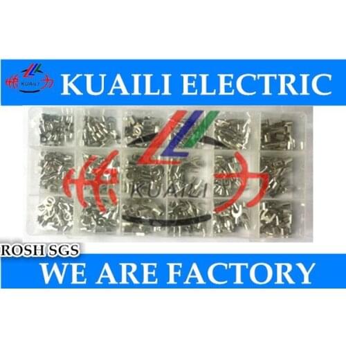 330pcs copper Assorted Non-Insulated Ring Fork Terminals Assortment Kit Electrical Crimp Lug Cable Wire Connector