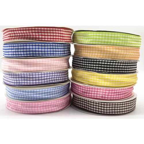 5 yards 19mm Lattice Plaid Polyester Ribbons Bow Ribbon Gift Wrapping Christmas Ribbon DIY Handmade Crafts
