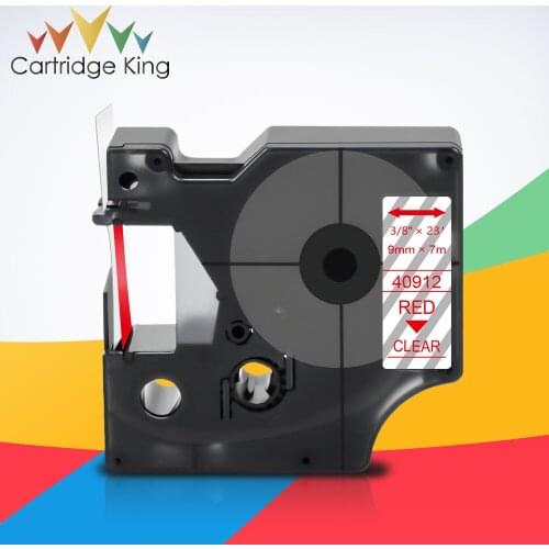 9mm 40912 Tape 45013 Compatible for Dymo D1 40912 Label Tape Red on Clear for dymo LabelManager 160 210D 280 360D Label Maker