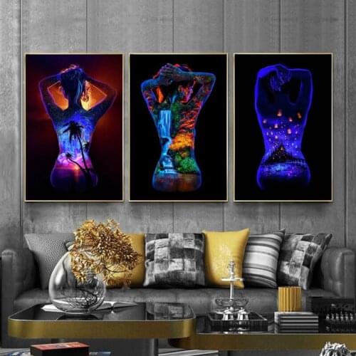 Abstract Colorful Woman Body Landscape Art Canvas Painting Wall Art Posters Prints Wall Pictures for Living Room Home Cuadros