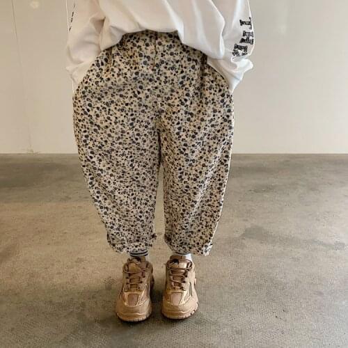 Small flowerswash corduroy small broken flower leisure trousers kids clothes girl pants toddler girl leggings