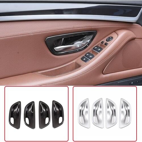 For BMW 5 Series F10 520 528 525 2011-2017 Carbon Fiber Style Car Interior Door Handle Bowl Cover Trim