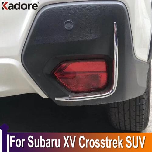 For Subaru XV Crosstrek 2018 2019 2020 SUV Chrome Rear Fog Light Lamp Cover Trim Foglight eyebrow strip frame Accessories