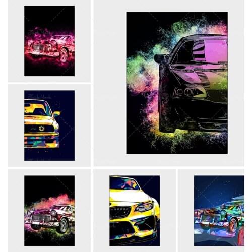 Home Decor Boy Room Nordic Racing Canvas Painting Wall Art Minimalist Poster Car Modular Picture Childrens Room Mural