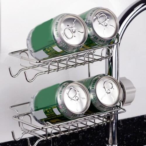 Double Layer Sink Storage Rack Kitchen Faucet Drain Shelf Sponge Dishcloth Towel Holder Metal Bathroom Organizer Basket Cocina