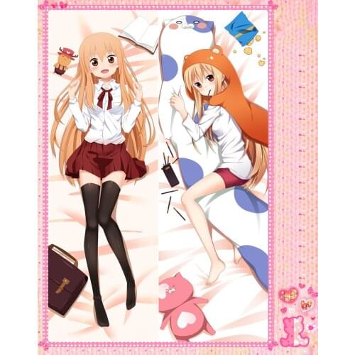 Anime Cartoon Doma Umaru Double-Sided Bolster Hugging Pillow Case Pillow Cover Pillowcase Peach Skin 2 Way No.511088