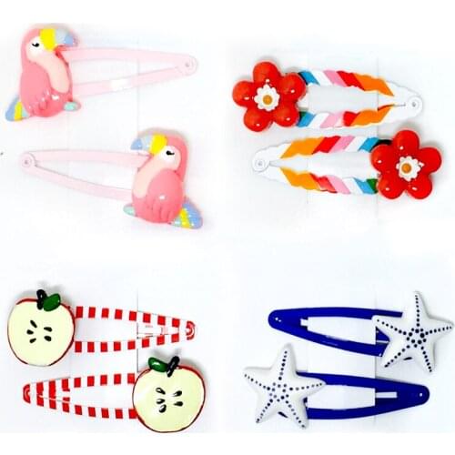 F222Free shipping Baby jewelry girl hairpin headdress Bird Apple Starfish Flower combination female daughter princess BB hairpin