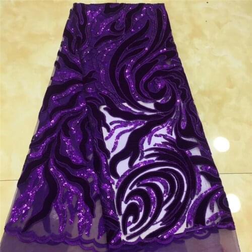 New design high quality 2YG-20.4425 french 3d flowers lace fabric african lace fabric with velvet mesh tulle fabric