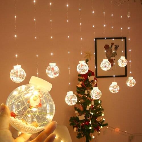 Curtain LED copper wire string lights fairy tale EU Christmas wreath wedding party bedroom outdoor string lights decoration