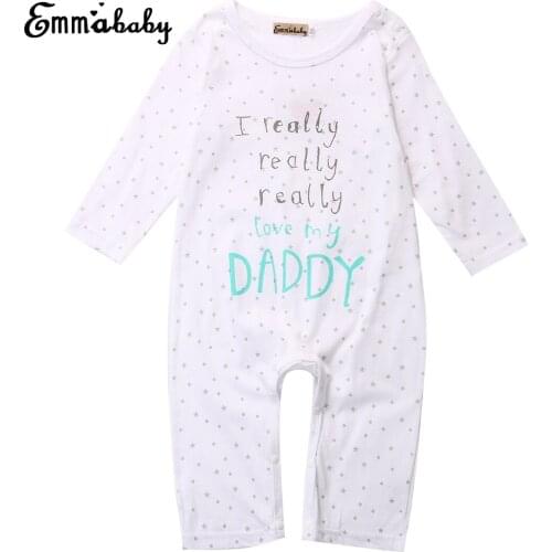 I love Mum Dad Baby Infant Boy Girl Cotton One-pieces Rompers 0~24M