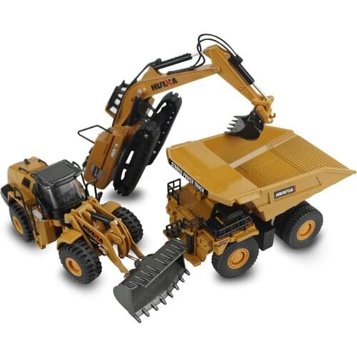 Huina 3PC 1: 60 Alloy Excavator Trunck Loader Engineering Vehicle Model Alloy Toys Metal Castings Toy Vehicles High Simulation