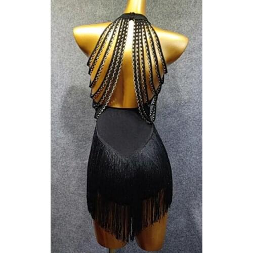 Tassel fringe waltz latin dress Latin practice dance ballroom cha cha samba size S-XL w297