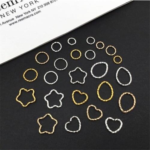 100pcs 8 10 12 15 18 20mm Twisted Round Plum Flower Closed Jump Rings Connector For DIY Charms Spacer Beads Jewelry Findings