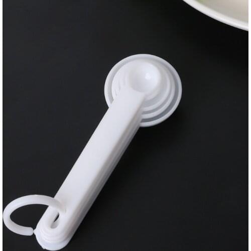 5Pcs/set Measuring Spoon White Plastic Teaspoon Tablespoon Utensil Kitchen Tool