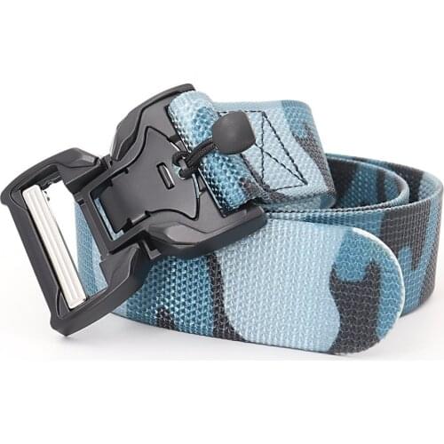 Fashion Mens Tactical Belt Quick Release Magnetic Buckle Military Strap Breathable Nylon Sports Accessories Cinto Camouflage
