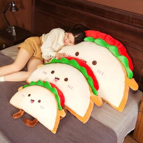 60/90cm Cartoon Soft Cute Hamburger Plush Toys Stuffed Snacks Pillows Dolls For Girls Kids Friends Birthday Gifts