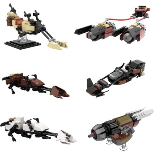 MOC The Swoop Bike Troop Mandalorianal Speeder Bike Building Blocks Kit For Space Wars Flying Vehicle Motorcycle Bricks DIY Toys