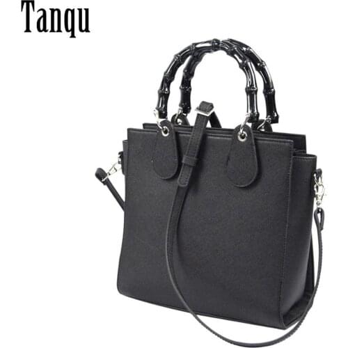 2020 Tanqu New O bag Double Style bag With Bamboo Shape Handle For PU Leather Obag Waterproof Women Bag