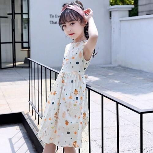 Girls clothes dress Korean cotton print vest dresses 2020 summer hot sale 3-10 year old Beibei quality fashion children clothing