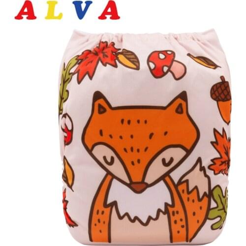 ALVABABY Positioning Baby Cloth Diaper Washable Reusable Nappies with 1pc Microfiber Insert