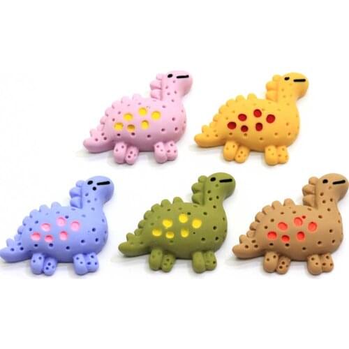 Multi-color Assorted Resin Dinosaur Cabochons Kawaii Flat Back Dinosaur Cabs Charms Ornament Or Scrapbook DIY Cra