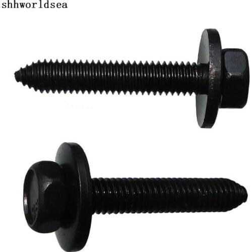 Shhworldsea 100pcs Free Shipping Zinc Black Hexagon Tapping Self-drilling Screw Fastener Clip For Audi