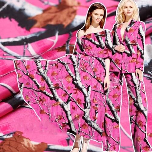 Red Maple - doupion silk printing fabric silk doupion silk dress fashion clothing cloth DIY