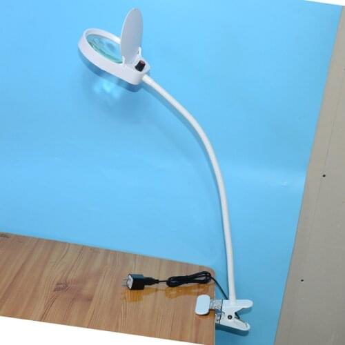 PDOK LED 3X/10X Magnifier Table Light Dimmable Brightness Agjustable Flexible Portable Desk Lamp for Printing Reading
