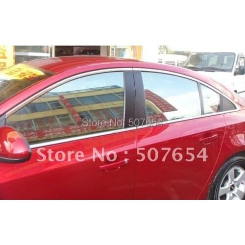 Higher star stainless steel 8pcs car WINDOW TRIM(4pcs upper trim+4pcs rear triangle trim) for CRUZE 2009-201