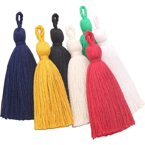 XUNZHE 10 PCS Pure Cotton 8CM Tassel DIY Pendant Jewelry Curtain Garments Decorative Accessories Key Chain Handbag Pendant
