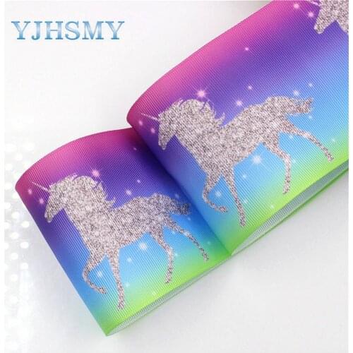 YJHSMY I-18428-52 10 yards 75 mm Cartoon Printed grosgrain ribbons,DIY handmade Hair accessories Material wedding gift wrap