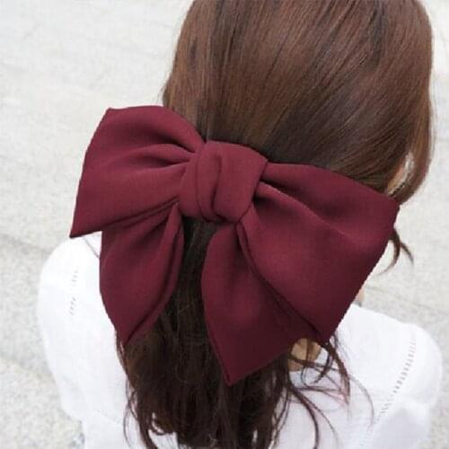 FAMSHIN Fashion Big Bow Hairpin Cute Red Barrette Pink Hair Clip Women Girls BB Hairgrip Korean Oversize Floral Hair Accessories
