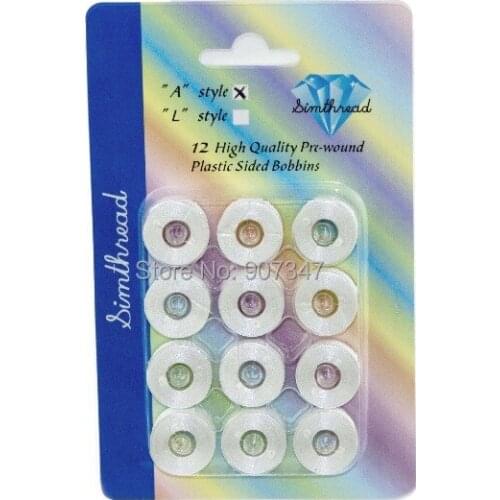 12 PREWOUND MACHINE EMBROIDERY THREAD BOBBINs thread FOR BROTHER MACHINE Size A Class 15+ free shipping