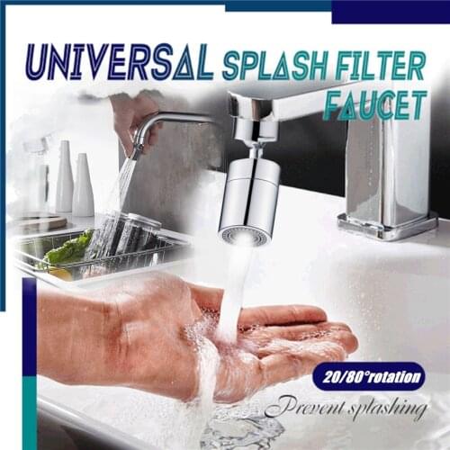 2020 Kitchen Splash Filter Faucet 20/80° Rotate Water Outlet Faucet Universal Water Tap Nozzle Bubbler Water Saving Filter J50