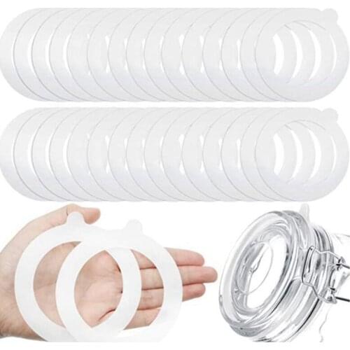 30 Pieces Silicone Jar Gaskets Replacement Silicone Jar Seals Airtight Silicone Gasket Sealing Rings Leak Proof