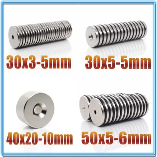 30x3 30x5 Hole5 40x20 Hole10 50x5 Hole6 NdFeB Countersunk Round Magnet Super Powerful Strong Permanent Magnetic imanes Disc