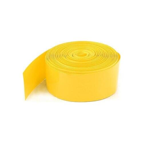 5m 16.5ft Yellow PVC Heat Shrink Tubing Wrap 17mm Flat for 1 x AAA Battery