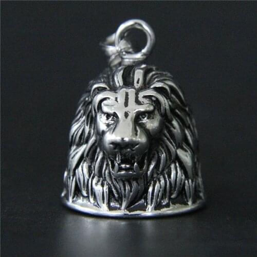 5pcs/lot Newest Biker Lion King Tinkle Bell Pendant 316L Stainless Steel Cool Lion Bell Pendant