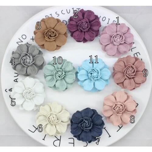 60pc/lot 2020 Korea Style Mini 1.8" Microfiber flower,Rolled Rosette Flower,DIY Fabric Flower for Women Girls Hair Accessories